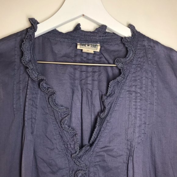 Converse Blue 100% Cotton Short Sleeve Blouse - Picture 6 of 10